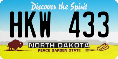 ND license plate HKW433