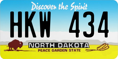 ND license plate HKW434