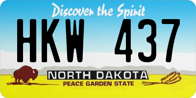 ND license plate HKW437