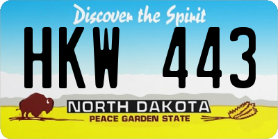 ND license plate HKW443