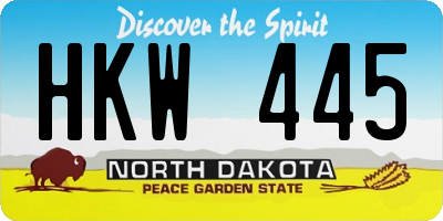 ND license plate HKW445