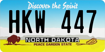 ND license plate HKW447