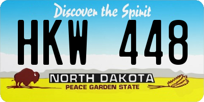 ND license plate HKW448