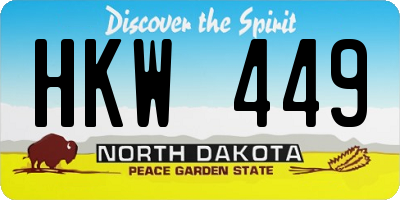 ND license plate HKW449