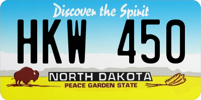 ND license plate HKW450