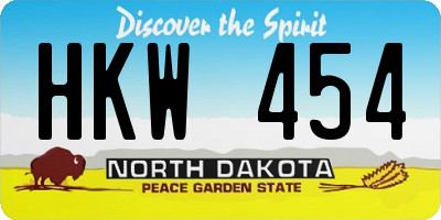 ND license plate HKW454