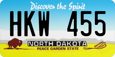 ND license plate HKW455