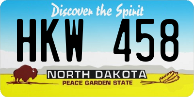 ND license plate HKW458