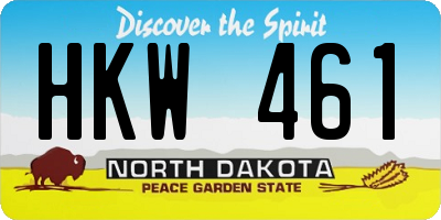 ND license plate HKW461