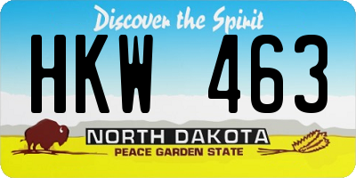 ND license plate HKW463