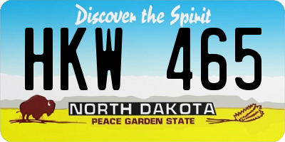 ND license plate HKW465