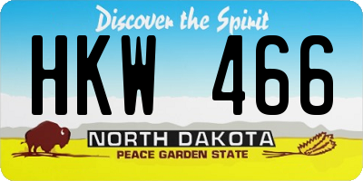 ND license plate HKW466