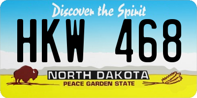 ND license plate HKW468