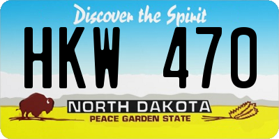 ND license plate HKW470