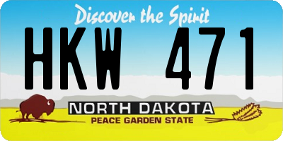 ND license plate HKW471