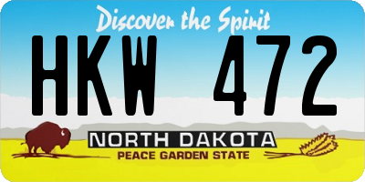 ND license plate HKW472