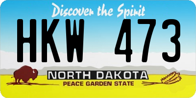 ND license plate HKW473