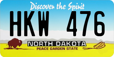 ND license plate HKW476