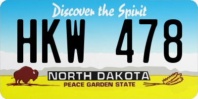 ND license plate HKW478