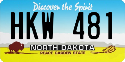 ND license plate HKW481