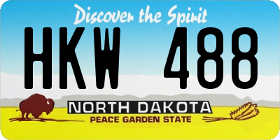 ND license plate HKW488