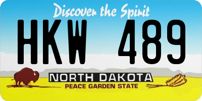 ND license plate HKW489