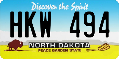 ND license plate HKW494