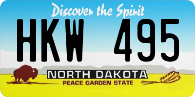 ND license plate HKW495