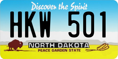 ND license plate HKW501