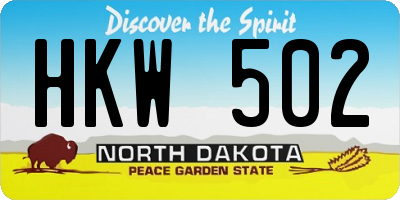 ND license plate HKW502