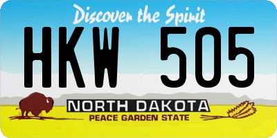 ND license plate HKW505