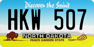 ND license plate HKW507