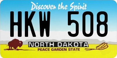 ND license plate HKW508