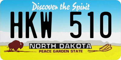 ND license plate HKW510