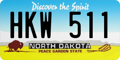 ND license plate HKW511