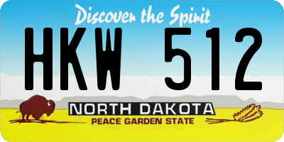 ND license plate HKW512