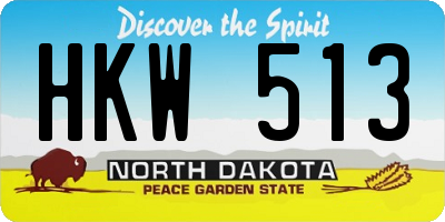 ND license plate HKW513