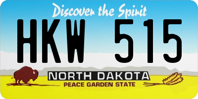 ND license plate HKW515