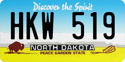 ND license plate HKW519