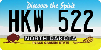 ND license plate HKW522