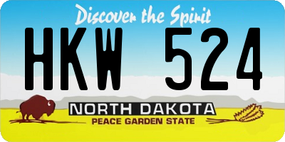 ND license plate HKW524