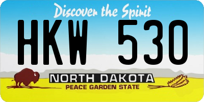 ND license plate HKW530