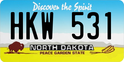 ND license plate HKW531