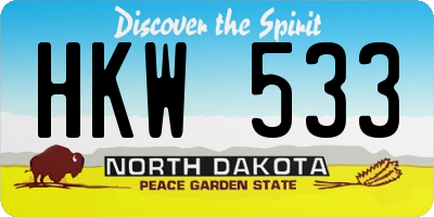 ND license plate HKW533