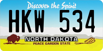 ND license plate HKW534