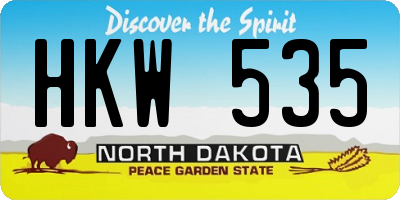 ND license plate HKW535