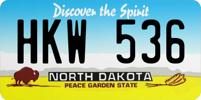 ND license plate HKW536