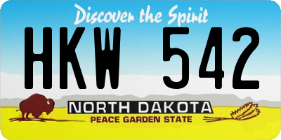 ND license plate HKW542