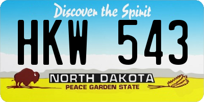 ND license plate HKW543