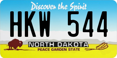 ND license plate HKW544